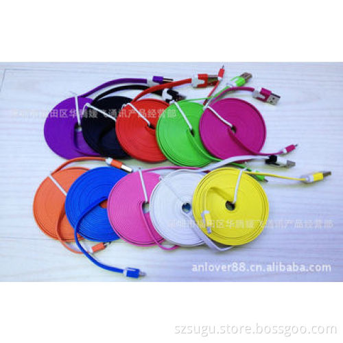 Colorful Flat 5-pin USB Data Cable for iPhone 5/5s/5c
